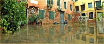 Acqua Alta Venise - La Corte Rota, dans le Sestier du Castello à Venise.