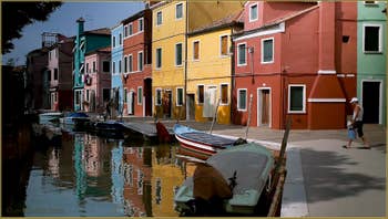 Le rio et la Fondamenta di Terranova sur l'île de Burano à Venise.