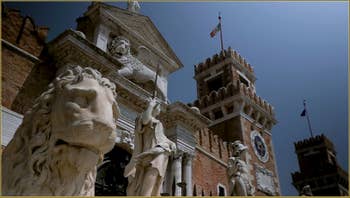 Les lions de l'Arsenal de Venise, dans le Sestier du Castello à Venise.