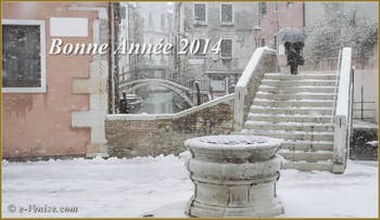 La neige à Venise sur le Campo San Boldo
