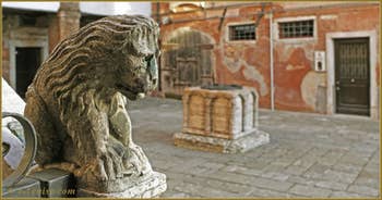 Le petit lion de l'escalier du Palazzo Lion, Campiello del Remer