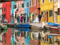Mariage sur l'île de Burano à Venise