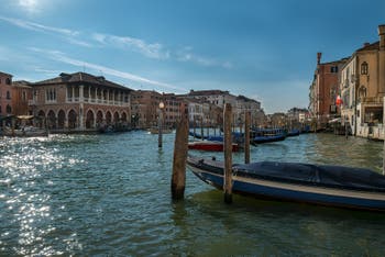 Le Grand Canal de Venise et le marché aux poissons du Rialto.