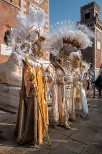Nobles emplumés au Carnaval de Venise 2024