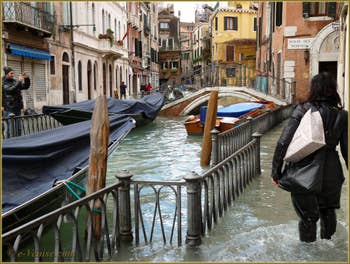 Acqua Alta vom 1. Dezember 2008, Fondamenta de l'Osmarin in Venedig