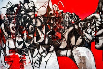 George Condo, Facebook, détail, à la Biennale d'Art de Venise