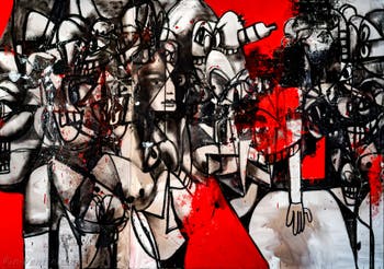 George Condo, Facebook, détail, à la Biennale d'Art de Venise