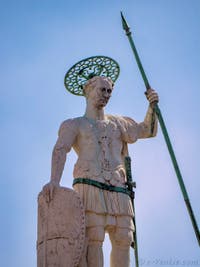 Statue of Saint Theodore on the column of the Piazzetta San Marco in Venice