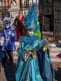 Carnaval de Venise, les Masques et Costumes, une Fée bleue à l'Arsenal.