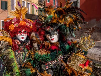 Masques et Costumes du Carnaval de Venise, les Belles en Plumes à l'Arsenal.
