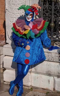 Masques et Costumes du Carnaval de Venise, Le Fou du Roi arc-en-ciel à l'Arsenal.