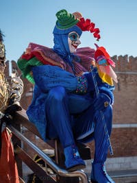 Masques et Costumes du Carnaval de Venise, Le Fou du Roi arc-en-ciel à l'Arsenal.