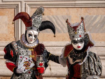Masques et costumes du Carnaval de Venise, le Fou et la Princesse à San Zaccaria