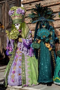 La parade des costumés du carnaval de Venise 2026 sur le Campo San Lorenzo.