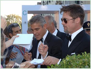 Georges Clooney et Brad Pitt à la 65 Mostra du film de Venise biennale du Cinéma 2008