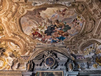 Chapelle San Mauro de la Badia Fiorentina, fresques de Vincenzo Meucci et Pietro Anderlini, 1717, Florence Italie