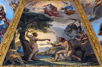 Coupole de la chapelle des Princes Médicis, peintures de Pietro Benvenuti à Florence en Italie