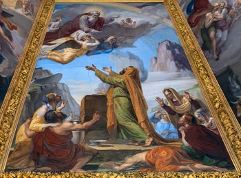 Coupole de la chapelle des Princes Médicis, peintures de Pietro Benvenuti à Florence en Italie