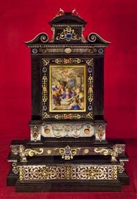 Reliquaire de l'adoration des pasteurs Trésor de la chapelle des Princes Médicis à Florence en Italie