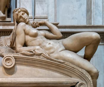 Statue de l'Aurore du tombeau Lorenzo de Médicis, Sacrestia Nuova par Michel-Ange