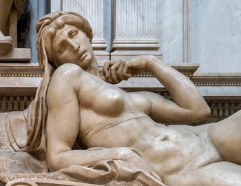 Statue de l'Aurore du tombeau Lorenzo de Médicis, Sacrestia Nuova par Michel-Ange