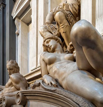 Statue de l'Aurore du tombeau Lorenzo de Médicis, Sacrestia Nuova par Michel-Ange