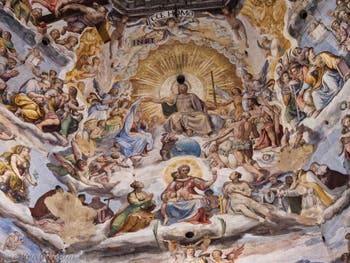 Jésus-Christ Jugement universel, les fresques de la Coupole de Brunelleschi dans la Cathédrale Santa Maria del Fiore à Florence en Italie