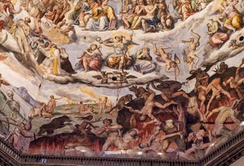 Scènes de l'enfer et des péchés, les fresques de la Coupole de Brunelleschi dans la Cathédrale Santa Maria del Fiore à Florence en Italie