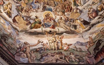 Les trois vertus théologales, les fresques de la Coupole de Brunelleschi dans la Cathédrale Santa Maria del Fiore à Florence en Italie