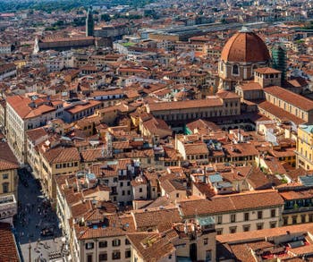 Vue de la coupole de la chapelle des Princes Medicis à Florence depuis le dôme de Brunelleschi