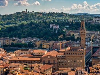 Vue du du Palazzo Vecchio à Florence depuis le dôme de Brunelleschi