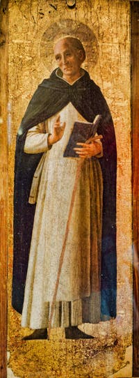 Beato Angelico, Saint. détrempe et feuille d'or sur bois, dans le couvent de San Marco à Florence en Italie
