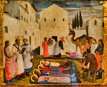 Beato Angelico, enterrement de Saint martyres, détrempe sur bois, XVe siècle, musée de San Marco à Florence en Italie