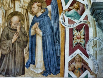 Beato Angelico, Fresque de la Crucifixion et des Saints, cloître Sant Antonin du couvent de San Marco à Florence Italie