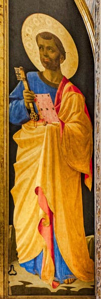 Beato Angelico, Tabernacle des Liniers, Vierge à l'enfant, détrempe et feuille d'or sur bois, 1433-1436, couvent de San Marco à Florence Italie