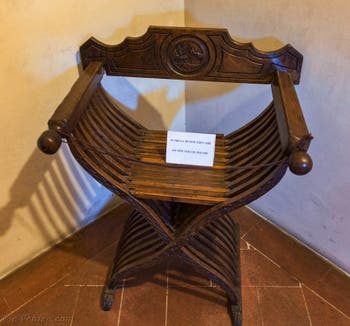 La Chaise de Jerôme Savonarole, la Savoranola, au Couvent Musée San Marco à Florence en Italie