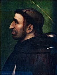 Portrait de Jerôme Savonarole par Fra Bartolomeo comme saint Pierre de Vérone, détrempe sur bois Couvent Musée San Marco à Florence en Italie