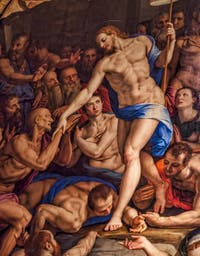 Bronzino Agnolo di Cosimo Tori, Descente dans les Limbes de Jésus-Christ (1552) église de Santa Croce à Florence en Italie