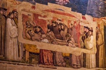 Chapelle Bardi fresques de Giotto di Bondone église Santa Croce à Florence en Italie