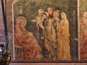 Chapelle Peruzzi fresques de Giotto di Bondone église Santa Croce à Florence en Italie