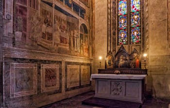 Chapelle Peruzzi fresques de Giotto di Bondone église Santa Croce à Florence en Italie