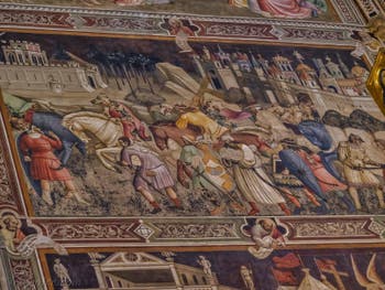 Fresques de la chapelle majeure de l'église Santa Croce à Florence en Italie