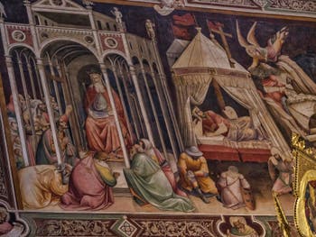 Fresques de la chapelle majeure de l'église Santa Croce à Florence en Italie