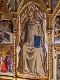 Giovanni del Biondo saint Jean Gualbert en Trône et scènes de sa vie (1370) église de Santa Croce à Florence en Italie