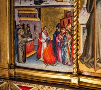 Giovanni del Biondo saint Jean Gualbert en Trône et scènes de sa vie (1370) église de Santa Croce à Florence en Italie
