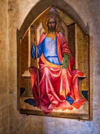 Lorenzo Monaco, saint Jacques Majeur en trône (1408) église de Santa Croce à Florence en Italie