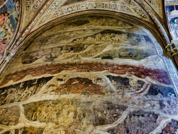 Chapelle Strozzi di Mantova Fresques de Nardio di Cione (1357) de l'église Santa Maria Novella à Florence en Italie