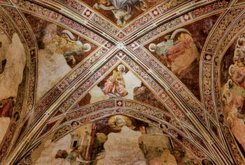 Fresques Lorenzo Monaco, Vie de la Vierge, 1420-1425 dans la chapelle Bartolini Salimbeni, Basilique église Santa Trinita, Florence Italie