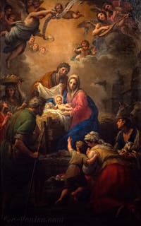Naissance du Christ de Francesco Mancini dans l'abside de la basilique Sainte Marie Majeure à Rome