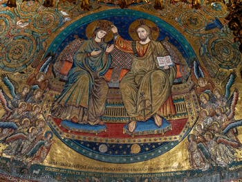 Couronnement de la Vierge, mosaïque de l'abside de la basilique Sainte Marie Majeure à Rome en Italie